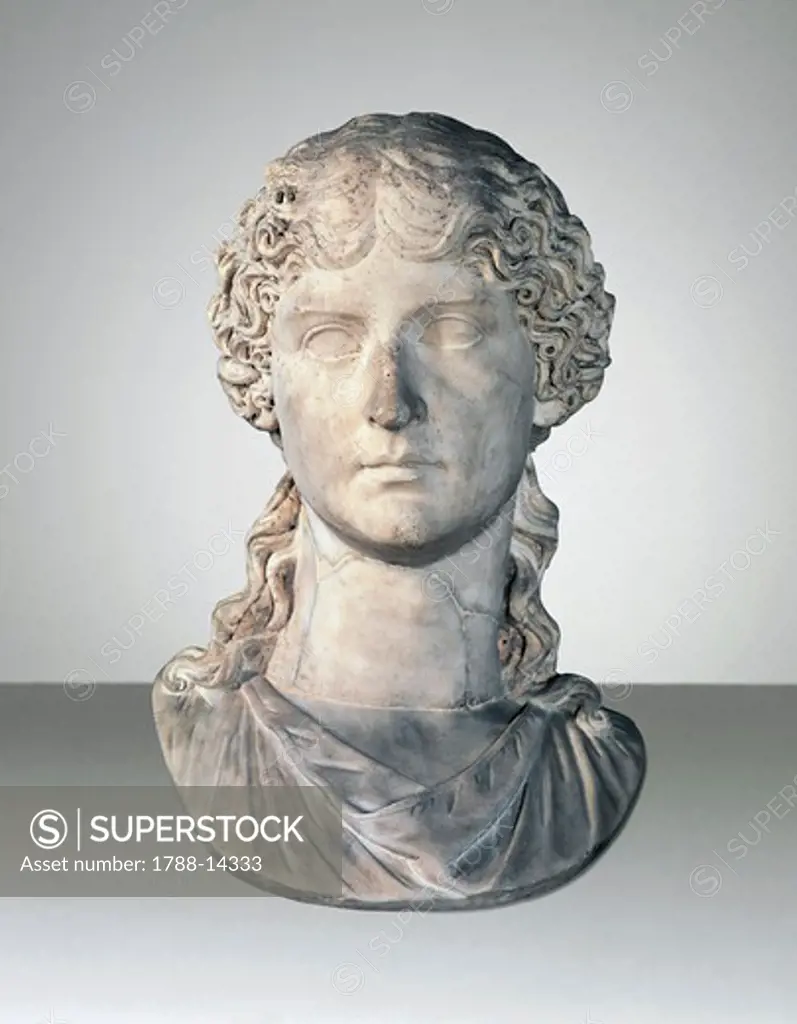 Roman marble bust of Agrippina Major