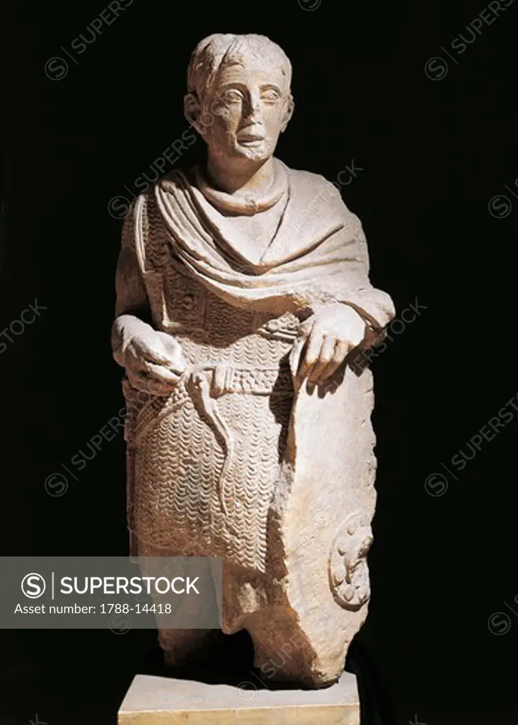 Roman civilization, statue of Gaul soldier, from Avignon, France