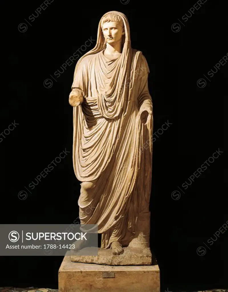 Roman civilization, statue of Pontifex Maximus from Via Labicana, Rome