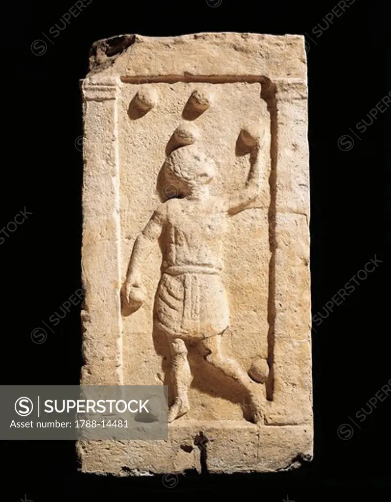 Cippus with relief portraying juggler