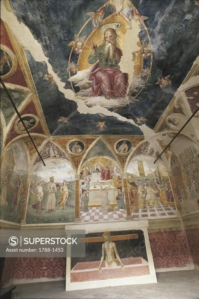 Italy - Umbria Region - Montefalco - Monastery of St. Claire - Oratory - B. Gozzoli's frescoes
