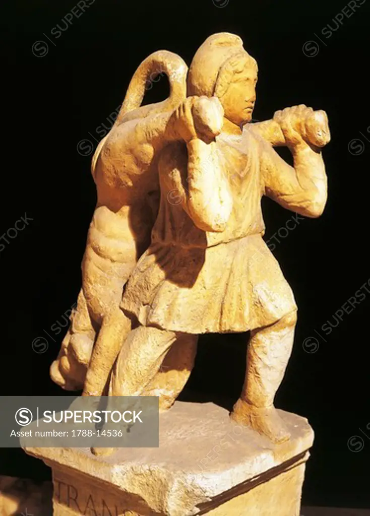 Statue dedicated to 'transitus' of Mithras, from Mithraeum near Pettau or Ptuj (Slovenia)