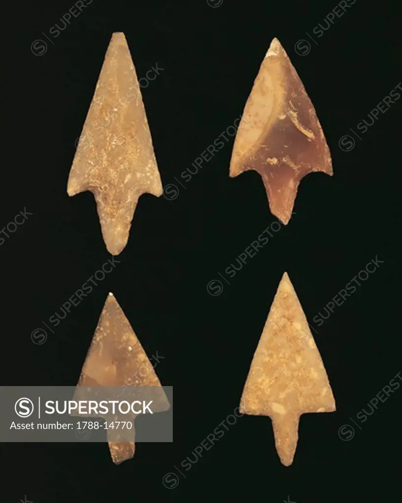 Arrow points from the Necropolis of the Madonna delle Grazie