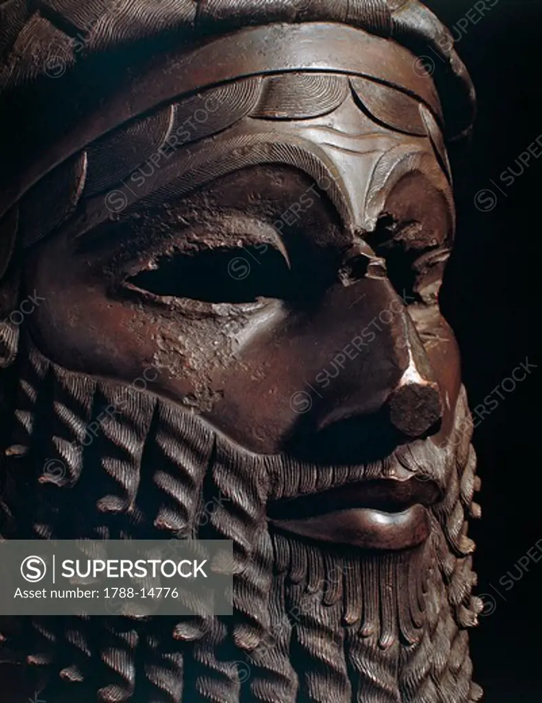 Bronze head depicting Akkian king, perhaps Sargon. From Nineveh, Iraq
