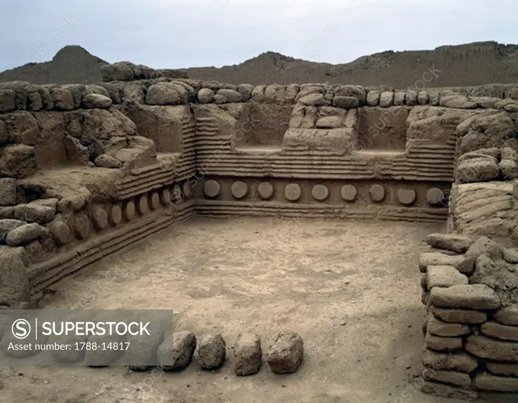 Peru, Pre-Inca civilization, Chimu civilization, ceremonial hall, Chan Chan archaeological site