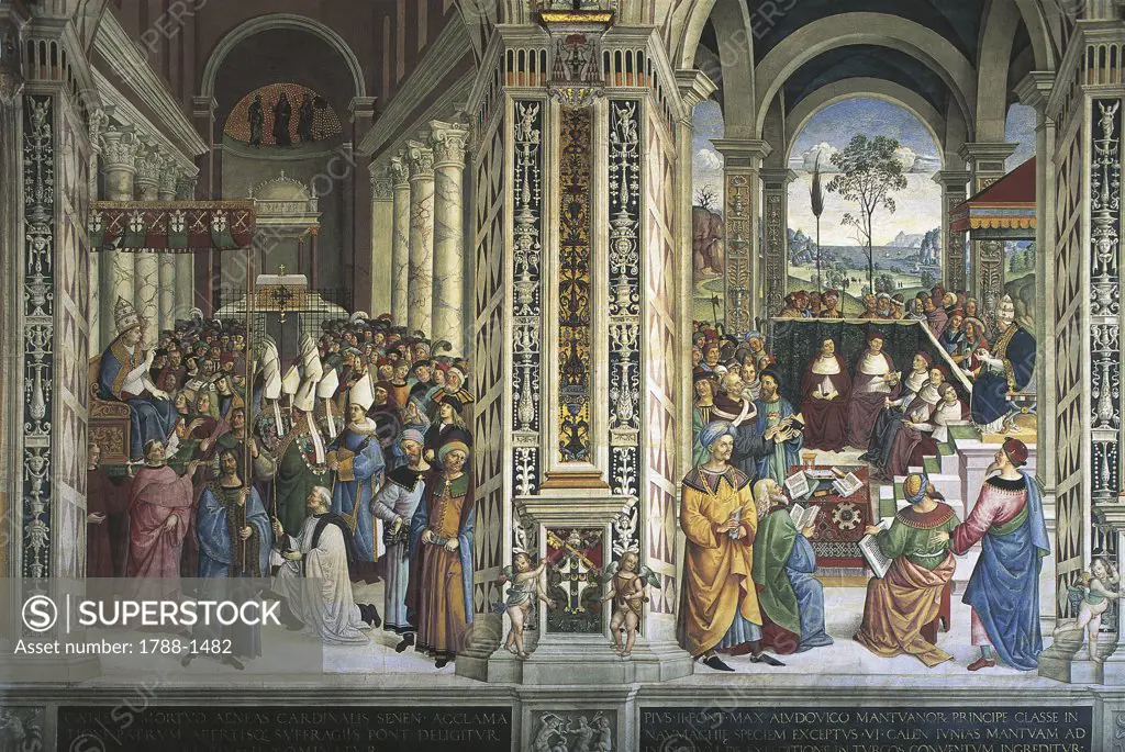 Italy - Tuscany Region - Siena - Cathedral - Piccolomini Bookshop - Frescoes by Pinturicchio
