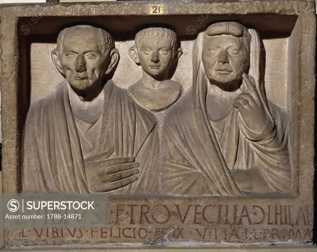 Funerary stele of Lucius Vibius Felicio family