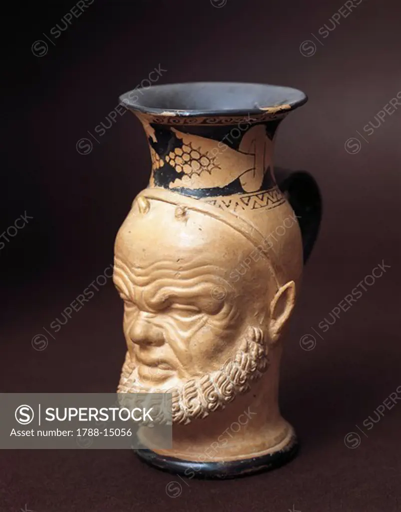 Etruscan Civilization, Vase with Silenus's face