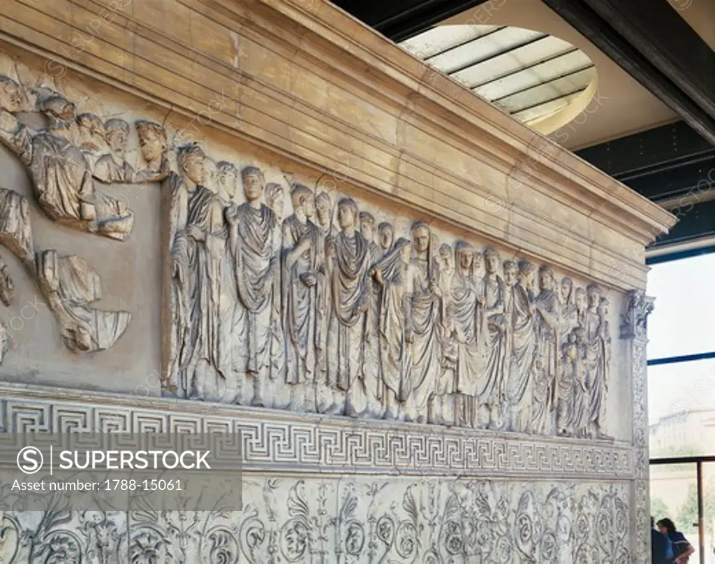 Roman civilization, Augustae Ara Pacis, marble bas relief with Caesar Augustus and his family