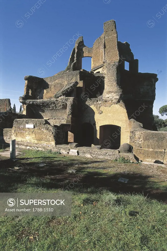 Italy - Lazio Region - Tivoli - Hadrian's Villa - Summer Triclinium in the shape of a tower called Greek Library