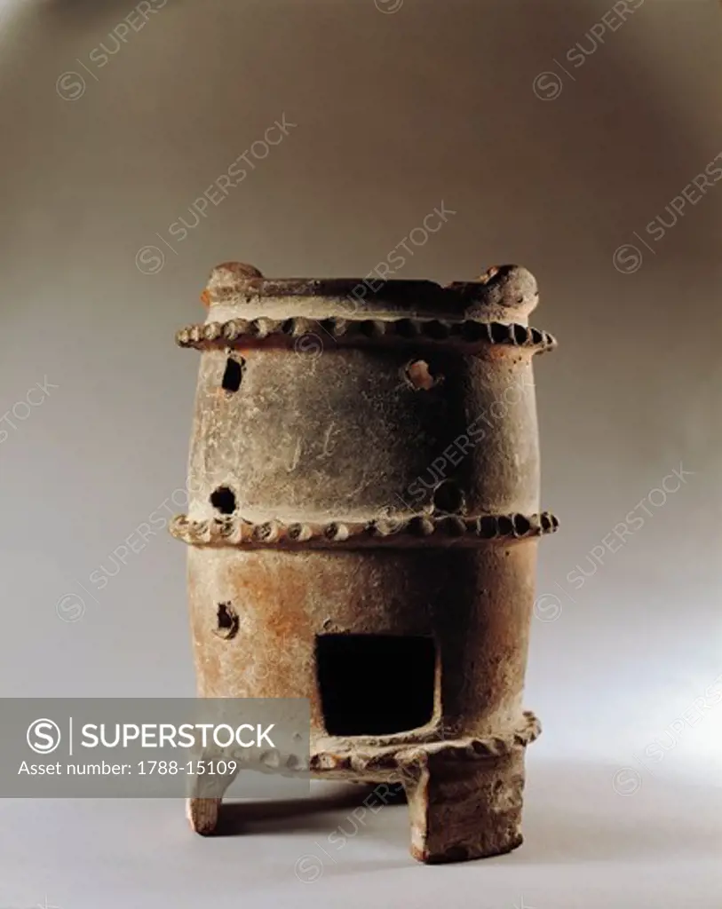 Roman civilization, portable terracotta stove, from Pompeii