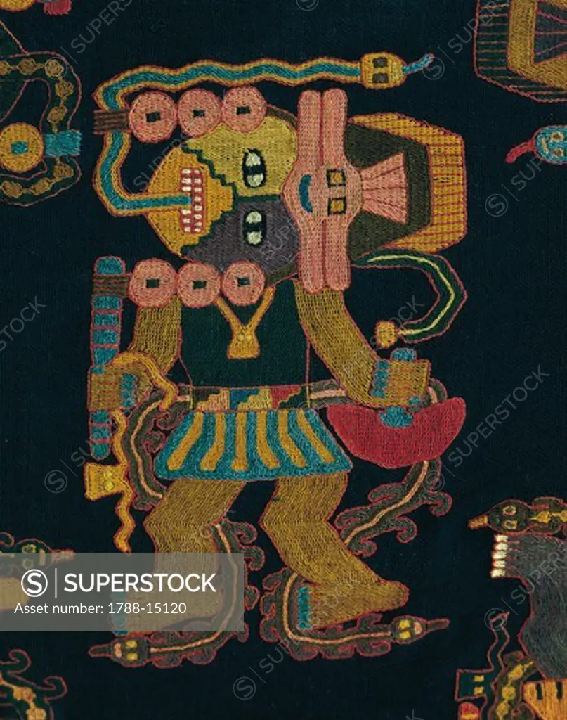 Pre-Inca civilization, Peru, Paracas culture, fabric for funeral blanket, Paracas necropolis period, from Paracas