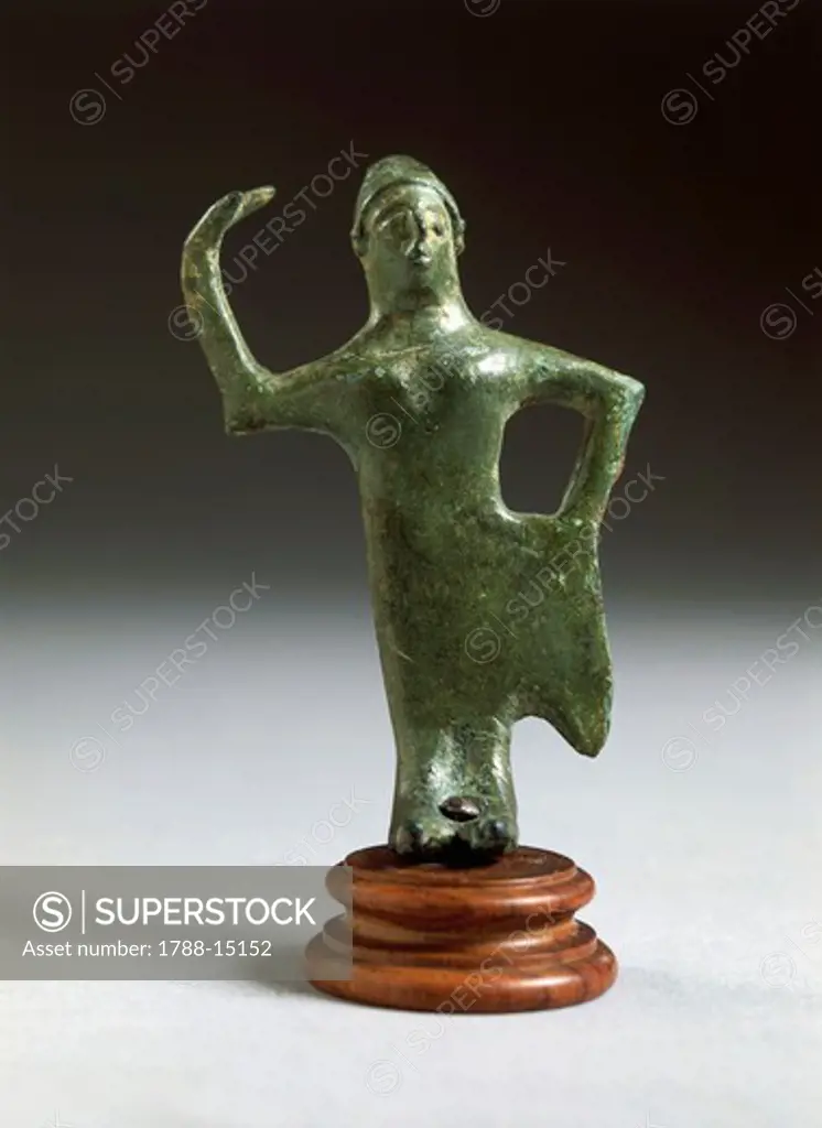 Italy, Arezzo Province, Bronze statue depicting a female dancer, from Fonte Veneziana