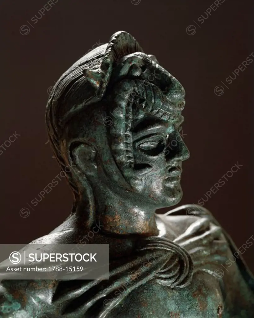 Italy, Bologna, Monte Acuto Ragazza, Bronze statue depicting Hercules in attack, from Villa Cassarini