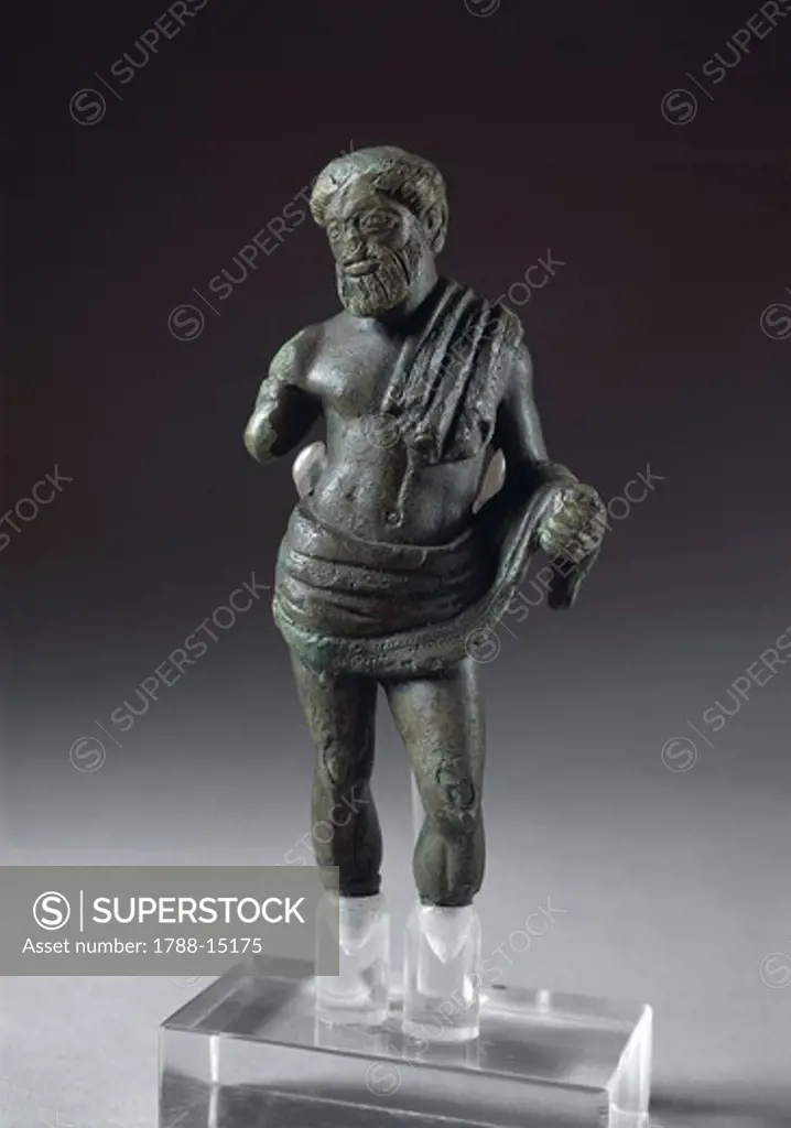 Italy, Rome, Cerveteri, Furbara, Bronze statue depicting Tinia, Zeus