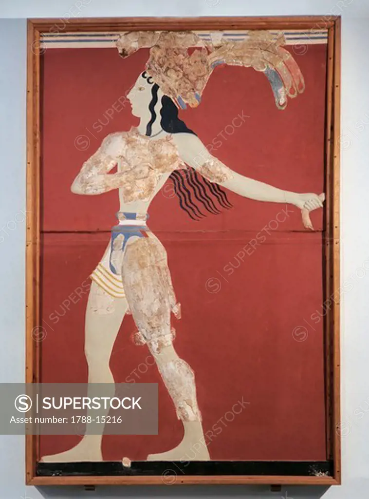 Fresco portraying Prince of Lilies, from Palace of Knossos