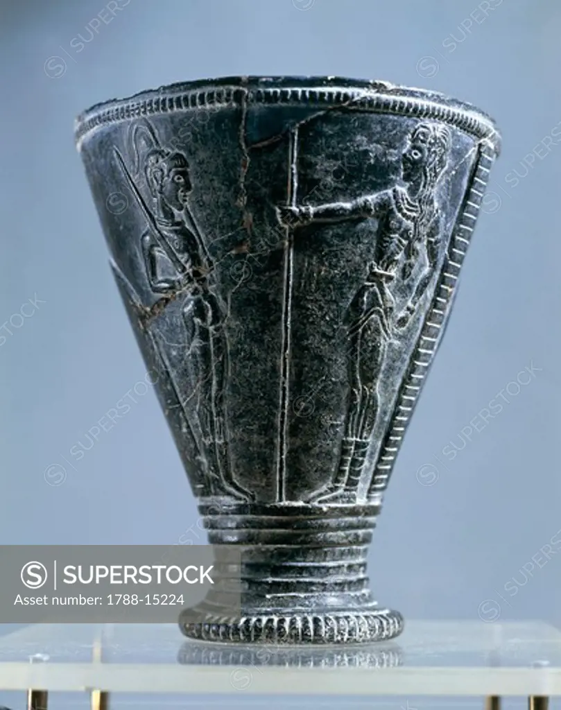 Prince's Vase', in black steatite, from Aghia Triadha (Hagia Triada), Island of Crete