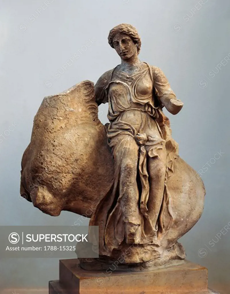 Statue of Aura on horseback from Temple of Asclepius in Epidaurus