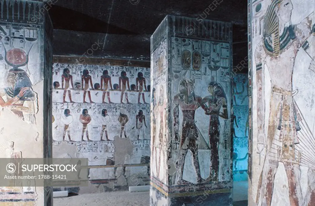 Egypt, Ancient Thebes, Valley of the Kings, Access to Tomb of Seti I, discovered by Giovanni Battista Belzoni in 1817