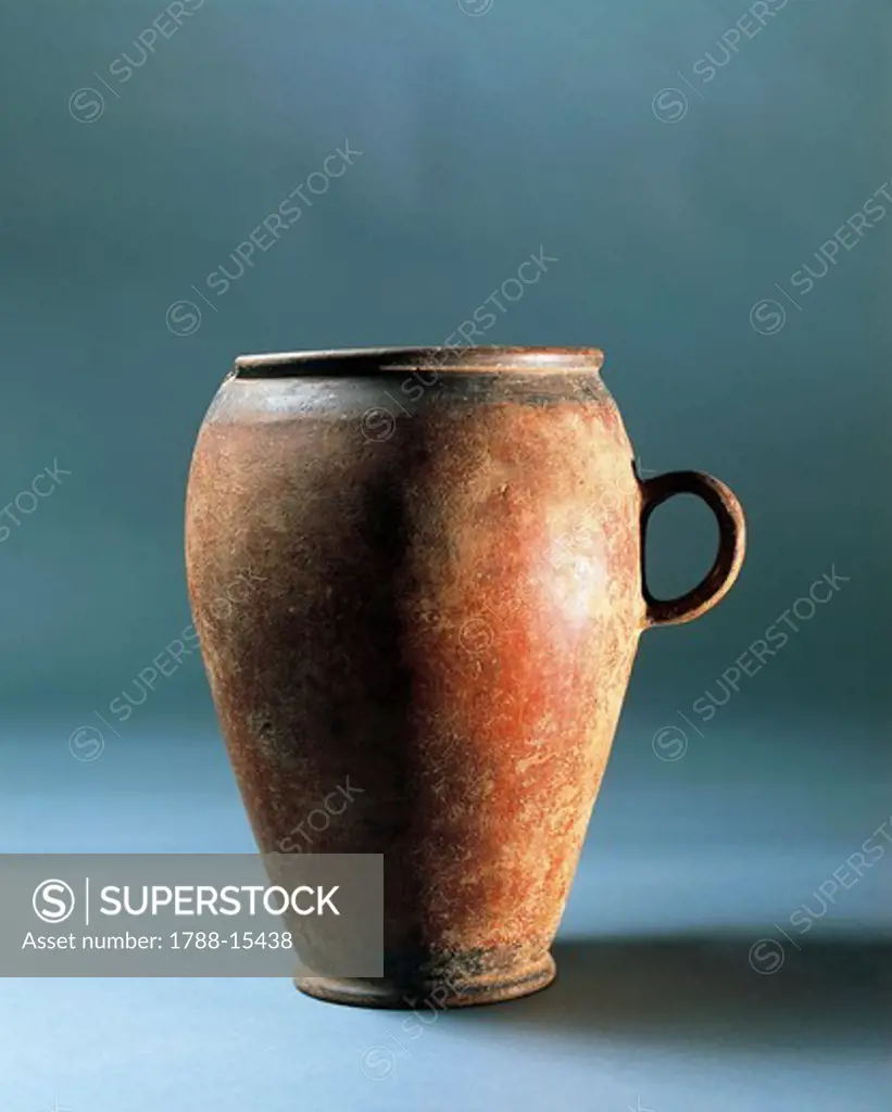 Large egg-shaped jug with vertical band handles from Golasecca Culture