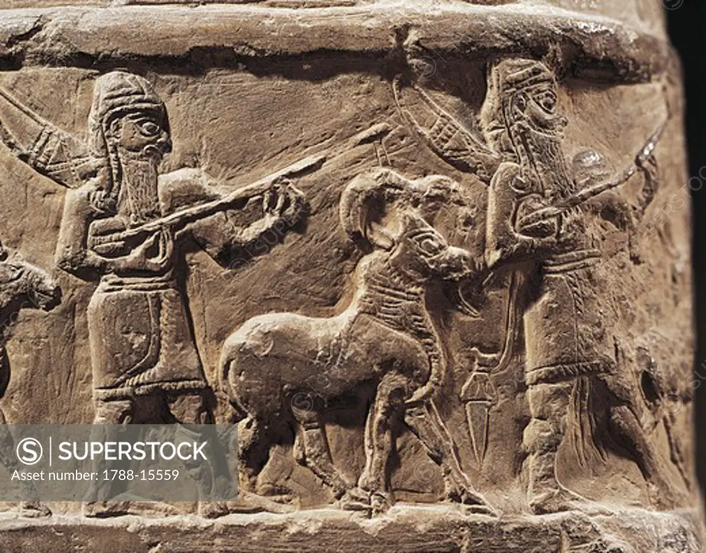 Music scene, detail from kudurru (stele) in limestone, from Susa, Iraq