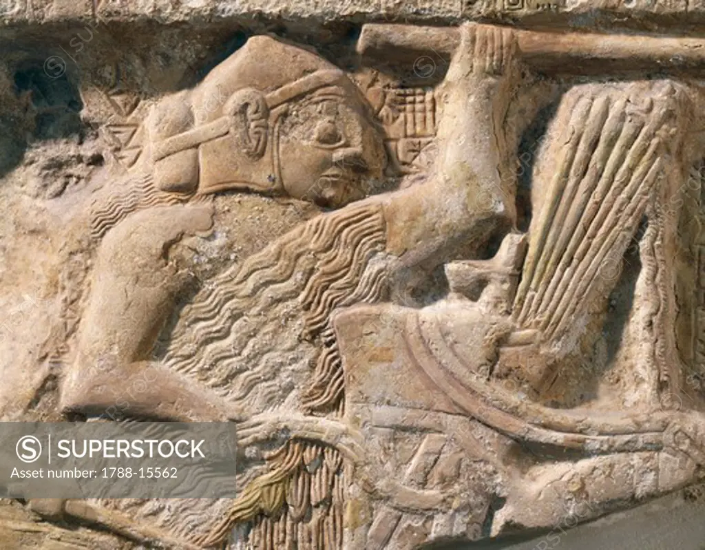 limestone plaque known as Stele of the Vultures, depicting troops of king Eannatum conquering Umma, from Tell Telloh (ancient Ngirsu), Iraq