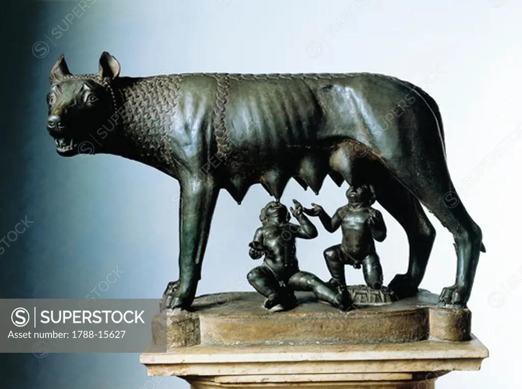 Bronze statue of Capitoline Wolf, from Rome, Italy