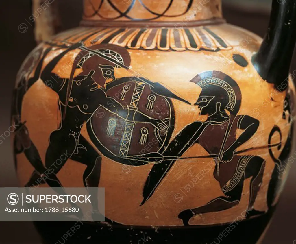 Detail of Amphora depicting duellists