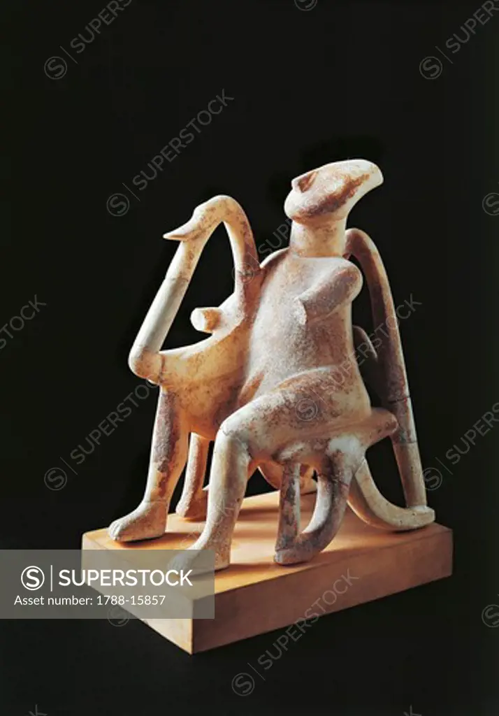 Cycladic civilization, marble statue known as Harpist or Lyre player