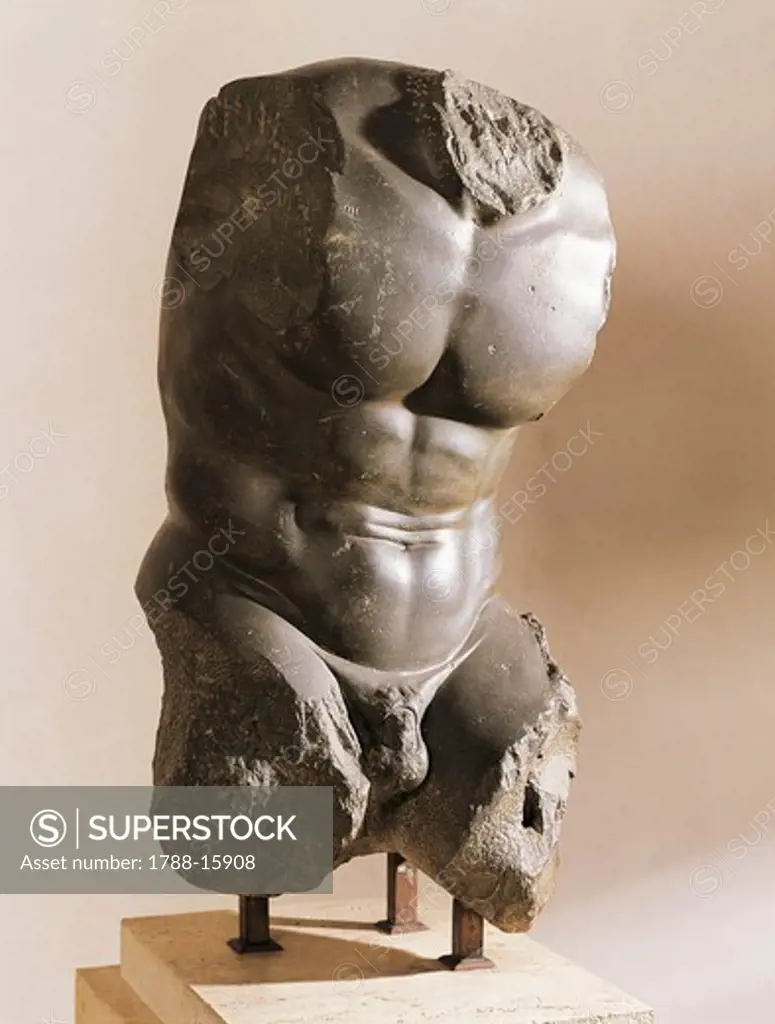 Basalt male torso