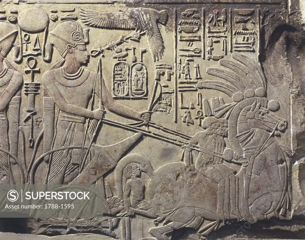 Egypt - Ancient Thebes (UNESCO World Heritage List, 1979). Valley of the Kings. Amenhotep (Amenofi) III. Relief