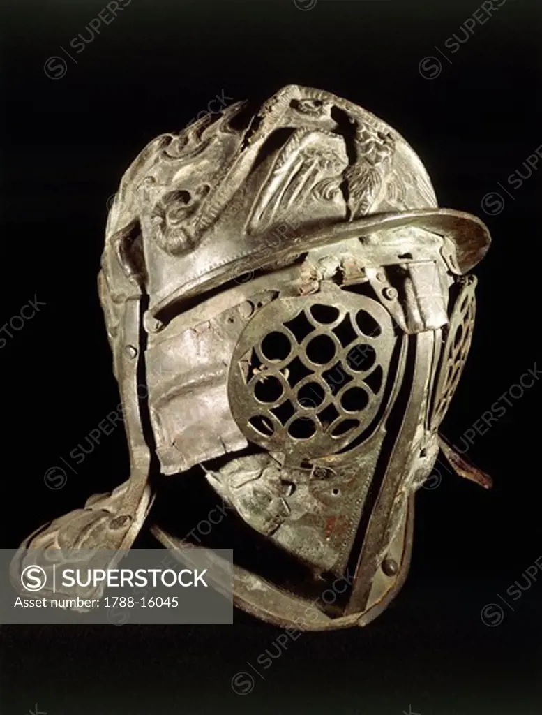 Gladiatorial parade bronze helmet, from Pompei, Italy