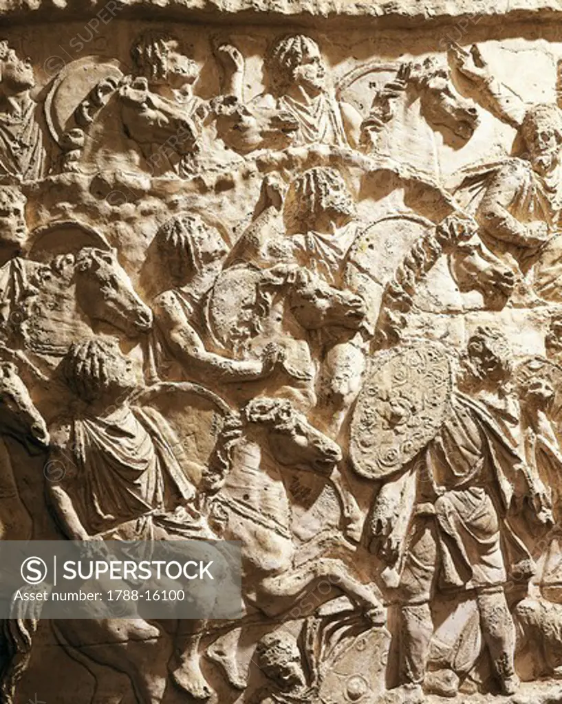 Roman civilization, Plaster cast of Trajan's Column, Mauritanian horsemen