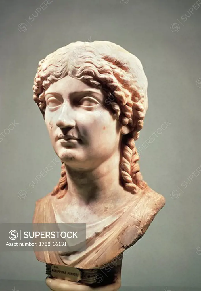 Roman civilization, Marble bust of Agrippina the Younger