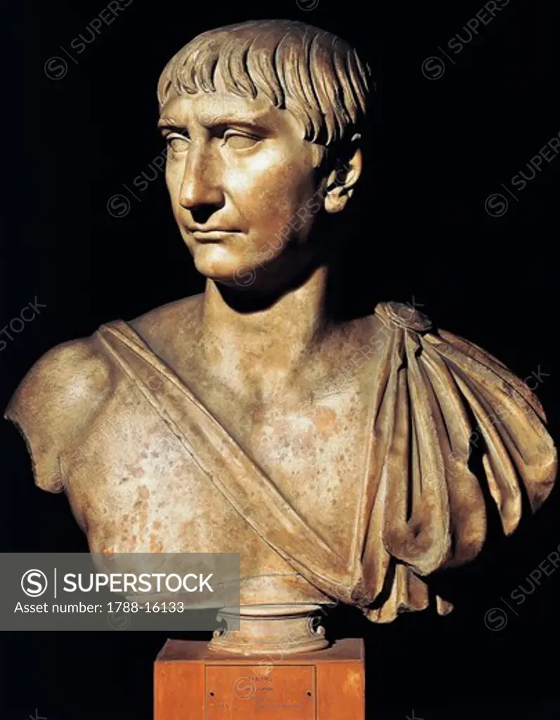 Roman civilization, Marble bust of Emperor Trajan