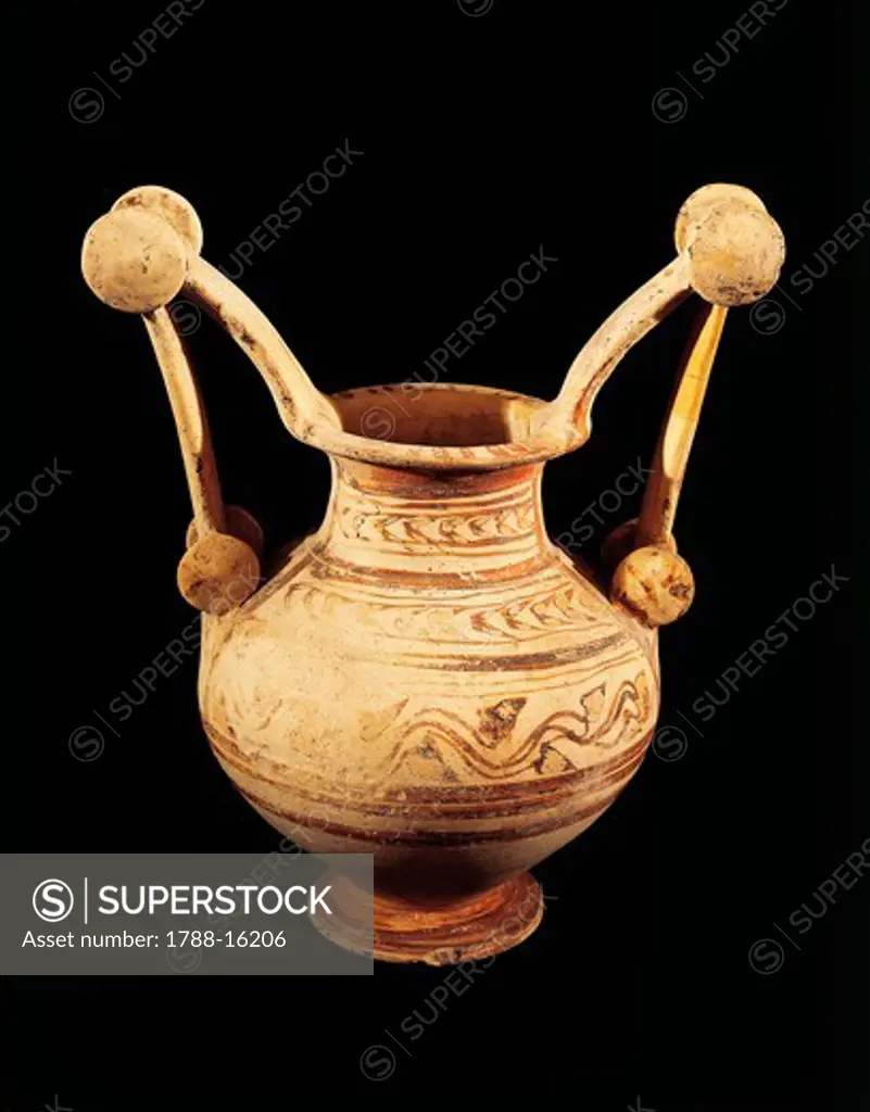 Trozzella', Messapian amphora with geometric decoration, from Apulia Region, Italy