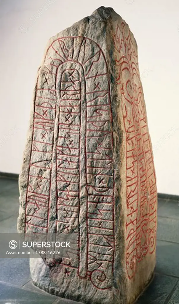 Viking civilization, Runestone with Futhark inscription