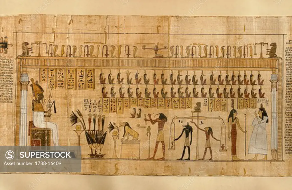 Papyrus from 'Book of the Dead' depicting weighing of souls,