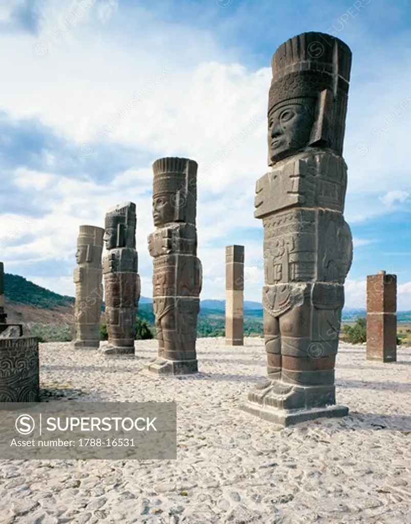 Mexico, Toltec civilization, Surroundings of Mexico City, Tula, Pyramid of Morning Star, Atlantean warriors