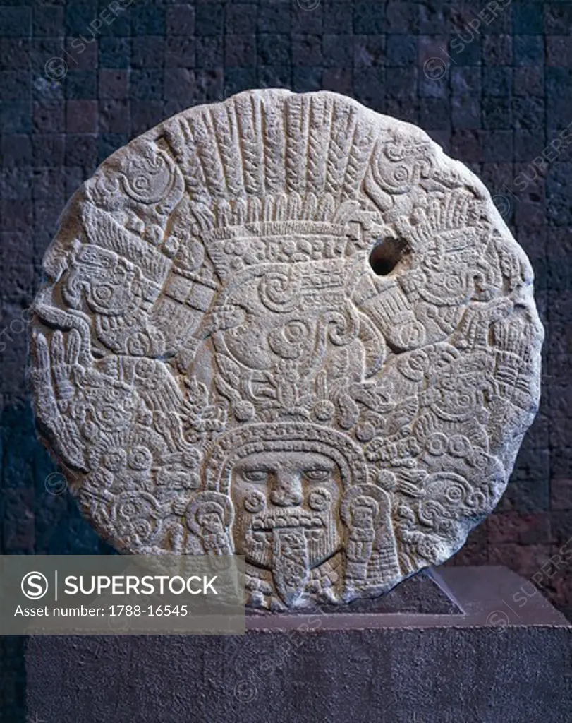 Calendar stone, or Stone of the Sun, Cuauhxicalli, from Mexico