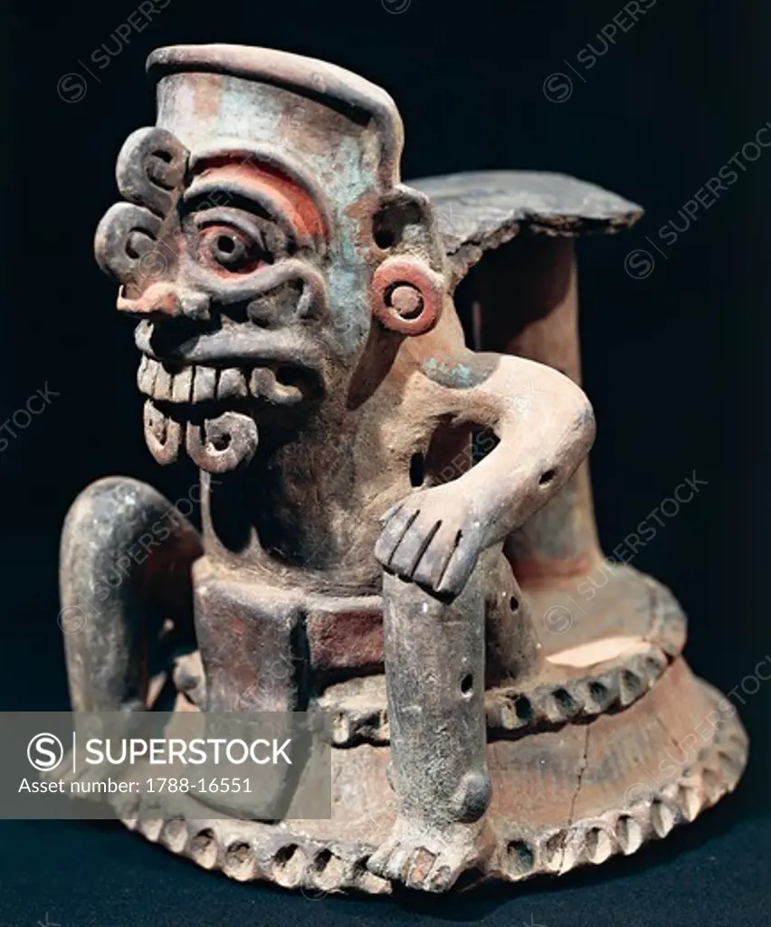 Polychrome ceramic statuette, from Guatemala highlands
