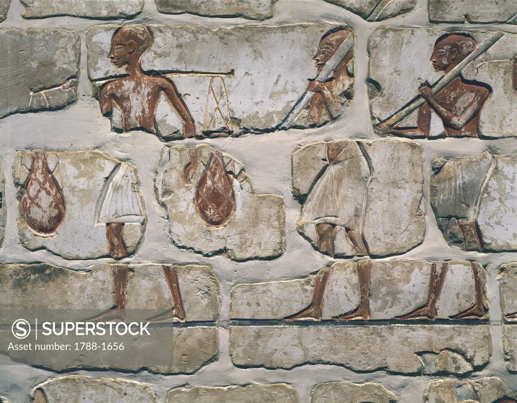 Egypt - Ancient Thebes (UNESCO World Heritage List, 1979). Karnak. Talatat wall, detail.