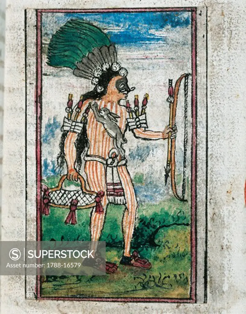 Mexico, Aztec god Quetzalcoatl, from The History of the Indies of New Spain, manuscript by Diego Duran, 1579