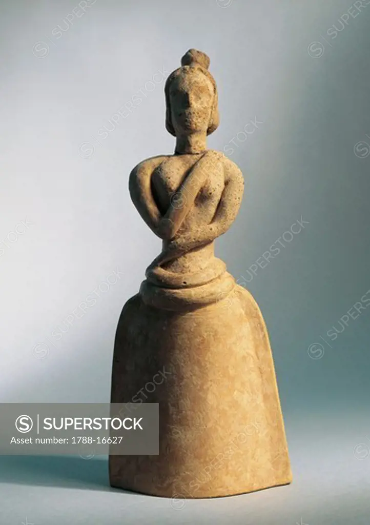 Terracotta female idol, from Piskokephalo, Crete