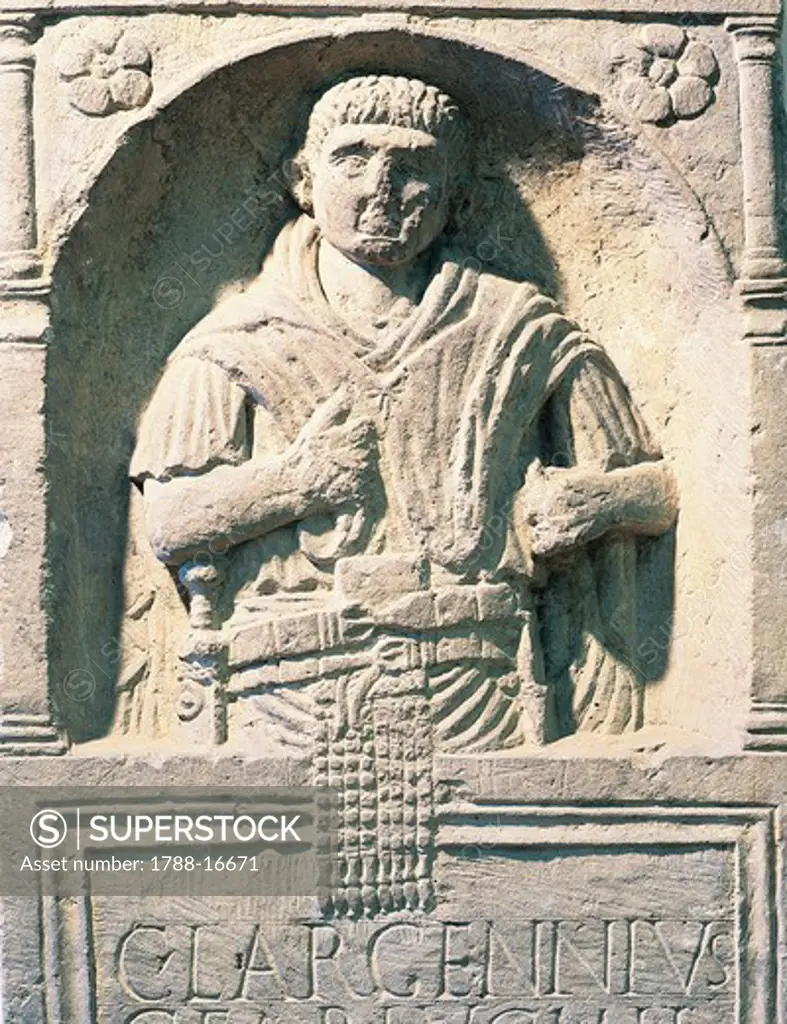 Funerary stele of Roman legionary Largennius, from Koenigshoffen, 20 A.D.