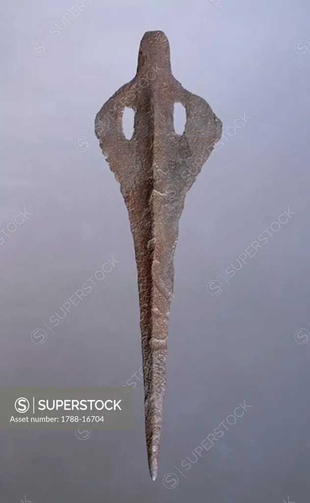Bronze spearhead, from Amorgos Island, Greece