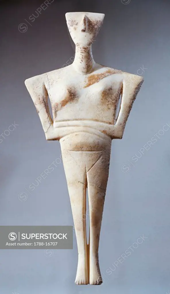 Parian marble idol, from Syros Island, Greece