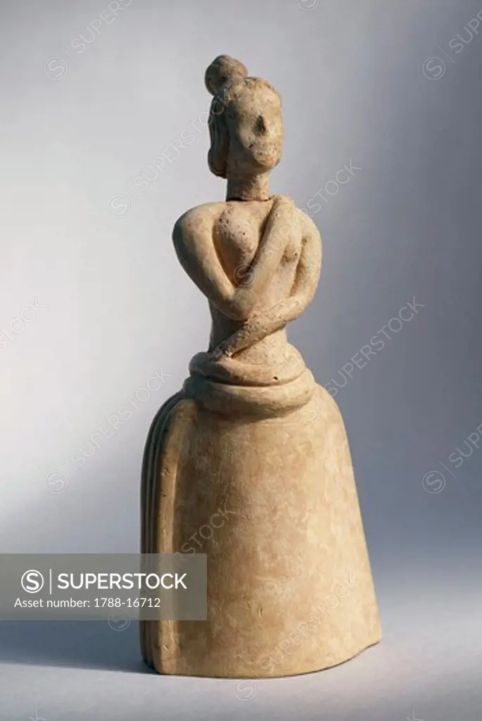 Terracotta female idol, from Piskokephaloi, Crete, Greece