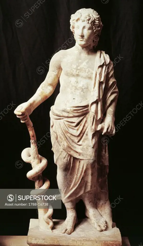 Marble statue of Apollo-Asclepius from Epidaurus, Greece