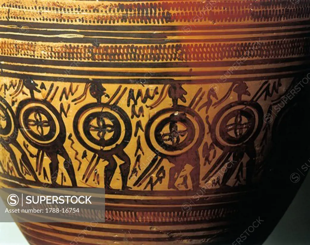Detail of amphora with geometric decoration, 8th Century B.C.